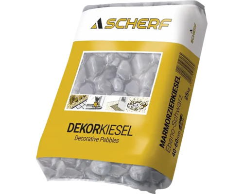Štrk mramorový 40–60 mm ebenovo čierny balenie 25 kg Scherf dekoračný štrk mramorový štrk Ebano-Schwarz 40-60 mm, 25 kg vrece