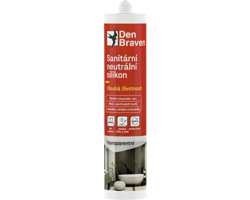 Sanitárny silikón DEN BRAVEN neutrálny 280 ml transparentný Den Braven Sanitárny neutrálny silikón, transparentný