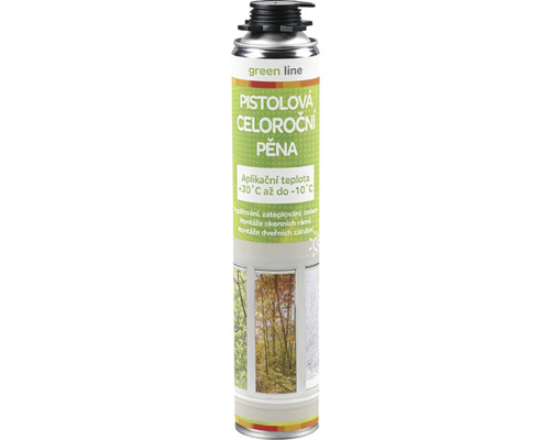 Montážna pena PUR Green Line zimná pištoľová 750 ml Montážna pena PUR Green Line zimná pištoľová 750 ml