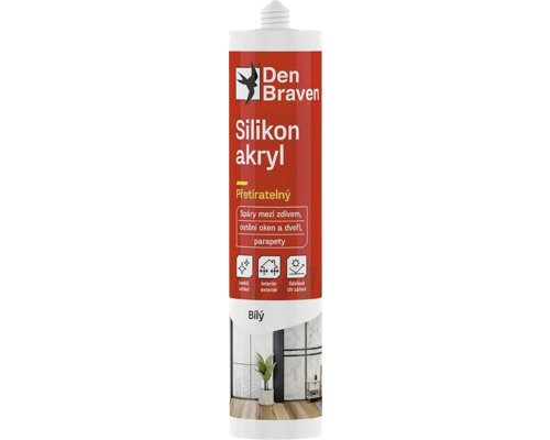 Silikón akrylový tmel DEN BRAVEN 280 ml biely Silikón akrylový tmel DEN BRAVEN 280 ml biely