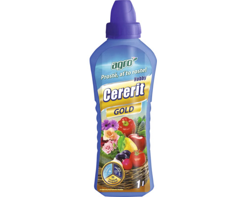 Hnojivo kvapalné minerálne bezchloridové Agro Cererit Hobby Gold 1l Cererit Gold tekuté hnojivo v jednolitrovej fľaši
