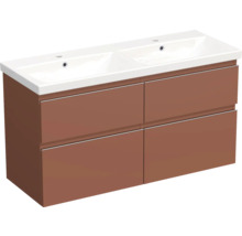 Skrinka pod umývadlo s dvoma umývadlami a štyrmi zásuvkami