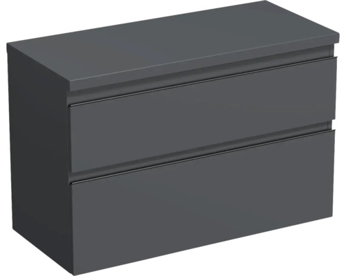 Skrinka pod umývadlo Jungborn TRENTA antracit matná 96,7 x 64,6 x 44,5 cm Skrinka pod umývadlo s dvoma zásuvkami