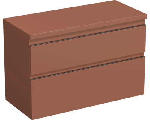 Skrinka pod umývadlo Jungborn TRENTA cotto matná 96,7 x 64,6 x 44,5 cm Skrinka pod umývadlo s dvomi zásuvkami
