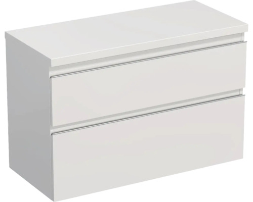 Skrinka pod umývadlo Jungborn TRENTA biela lesklá 96,7 x 64,6 x 44,5 cm Skrinka pod umývadlo s dvomi zásuvkami