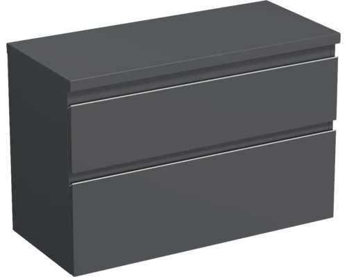 Skrinka pod umývadlo Jungborn TRENTA antracit matná 96,7 x 64,6 x 44,5 cm Skrinka pod umývadlo s dvoma zásuvkami do kúpeľne