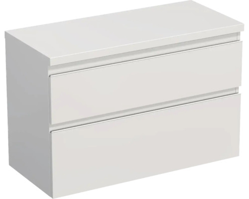 Skrinka pod umývadlo Jungborn TRENTA biela lesklá 96,7 x 64,6 x 44,5 cm Skrinka pod umývadlo s dvomi zásuvkami