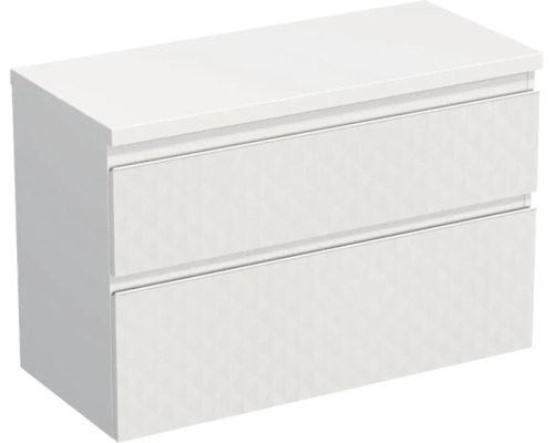 Skrinka pod umývadlo Jungborn TRENTA biela matná 96,7 x 64,6 x 44,5 cm Skrinka pod umývadlo s dvomi zásuvkami