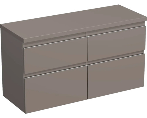 Skrinka pod umývadlo Jungborn TRENTA čadičovo sivá lesklá 116,7 x 64,6 x 44,5 cm Skrinka pod umývadlo so štyrmi zásuvkami
