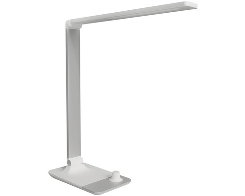 LED stolová lampa Panlux Master 10 W 500 lm 3000-5000 K s integrovanou bezdrôtovou nabíjačkou 5 V/1A, biela LED stolná lampa z kovu