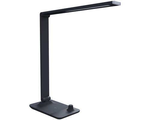 LED stolová lampa Panlux MASTER 10 W 500 lm 3000-5000 K s integrovanou bezdrôtovou nabíjačkou 5 V/1A, čierna Stolná lampa s LED žiarovkou