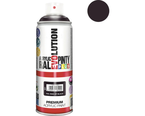 Sprej s akrylovou farbou, odtieň Jet Black RAL 9005