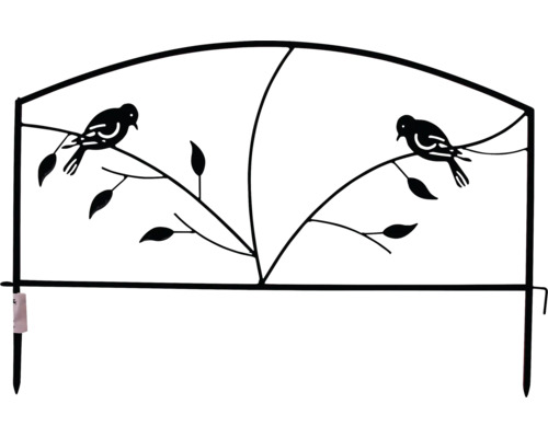 Mriežka na rastliny do kvetináča Lafiora vták 56 x 40 cm kovová čierna