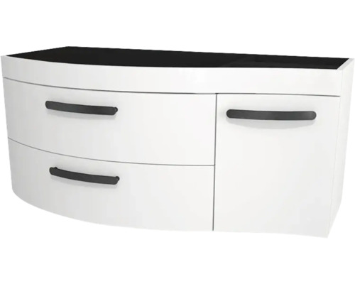 Kúpeľňová skrinka pod umývadlo Devo Vena 2.0 ľavá biela 110 x 50 x 42 cm VE2-SU1D2SL-1-F01L09 Biela skrinka pod umývadlo s dvomi zásuvkami a jednými dvierkami
