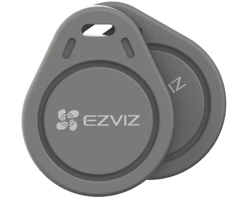 Dve sivé kľúčenky EZVIZ na kontrolu prístupu