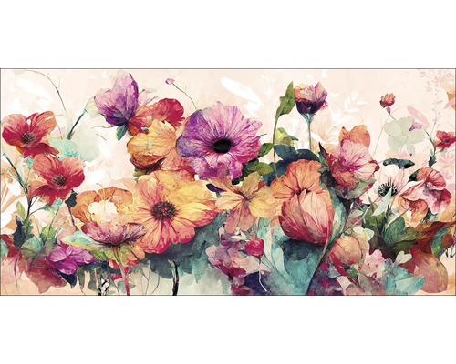 Obraz na plátne Watercolour Flowers 100x50 cm