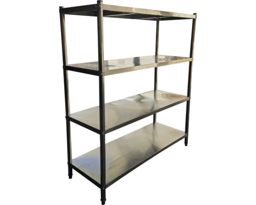 Nerezový regál so štyrmi policami