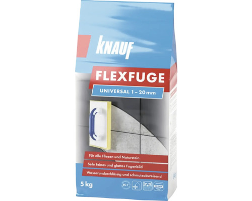 Škárovacia hmota KNAUF Flexfuge Anthrazit, 5 kg, antracit Knauf Flexfuge Universal 1-20 mm, 5 kg balenie