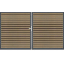 Dvojitá brána z dreva a kovu do záhrady