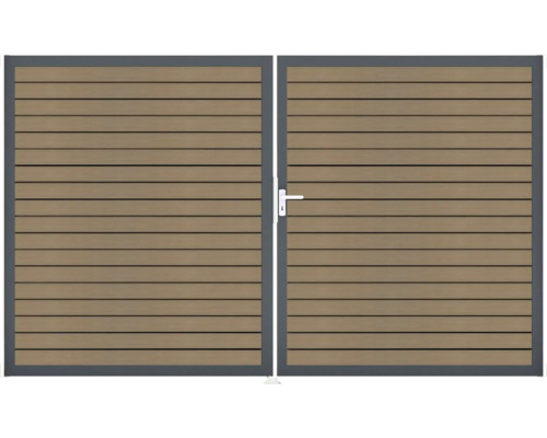 Dvojitá brána z dreva a kovu