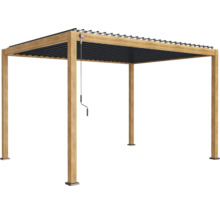 Voľne stojaca pergola s lamelovou strechou a kľukovým mechanizmom