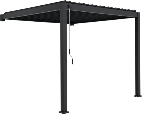 Voľne stojaca pergola z hliníka s lamelovou strechou a kľukovým mechanizmom
