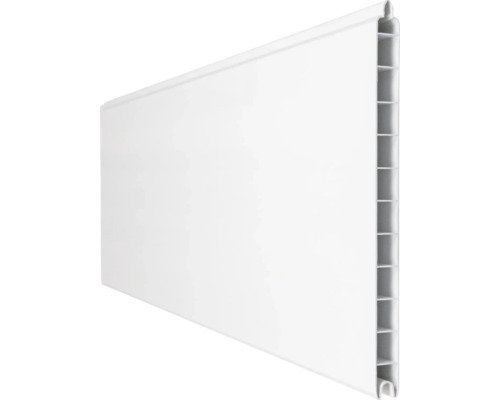 Biele plastové pero a drážka v priereze