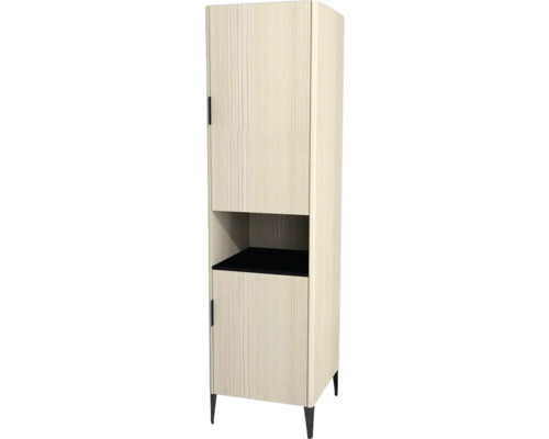 Kúpeľňová skrinka vysoká Devo Lotos pravá krémovo biela 50 x 190 x 53 cm LF-SZS2D+OTPR50-F98 Skriňa s dvomi dvierkami a otvorenou priehradkou
