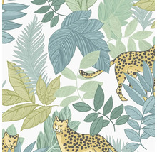 Tapeta s motívom džungle a leopardím vzorom