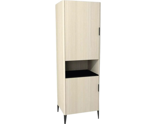Kúpeľňová skrinka vysoká Devo Lotos ľavá krémovo biela 60 x 190 x 53 cm LF-SZS2D+OTLE60-F98 Skrinka s jednými dverami a otvorenou priehradkou