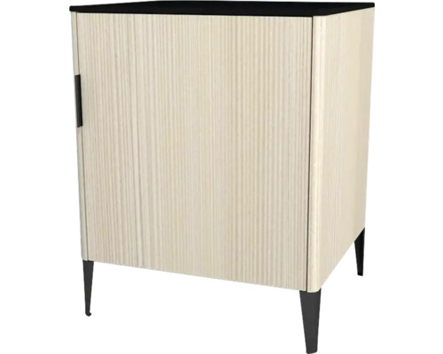 Midi skrinka do kúpeľne Devo Lotos pravá krémovo biela 60 x 76 x 53 cm LF-SZS1DPR60x76-F98 Kúpeľňový nábytok s jednými dvierkami a nožičkami