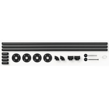 Sada rúrkových spojok s rúrkami, prírubami, kolenami, T-kusmi a upevňovacím materiálom