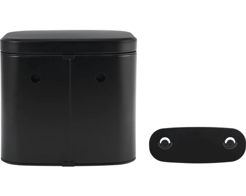 Čierna odpadková nádoba s vekom a upevnením