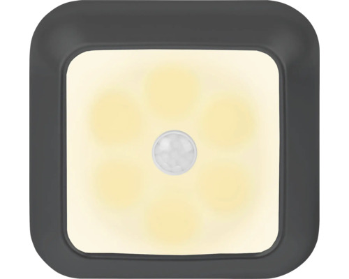 LED nástenné svietidlo QLink 1 W 25 lm 2700 K čierne s pohybovým senzorom 2 ks
