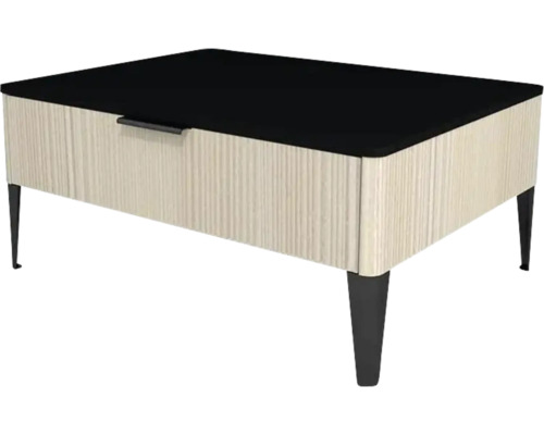 Kúpeľňová skrinka nízka Devo Lotos krémovo biela/čierna 70 x 31 x 53 cm LF-SZS1S70X31-F98 Nočný stolík so zásuvkou, drevenou štruktúrou a nohami