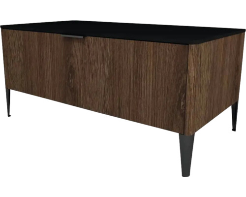 Kúpeľňová skrinka nízka Devo Lotos bronzová/čierna 100 x 46 x 53 cm LF-SZS1S100x46-F115 Komoda s dreveným dekorom a nohami