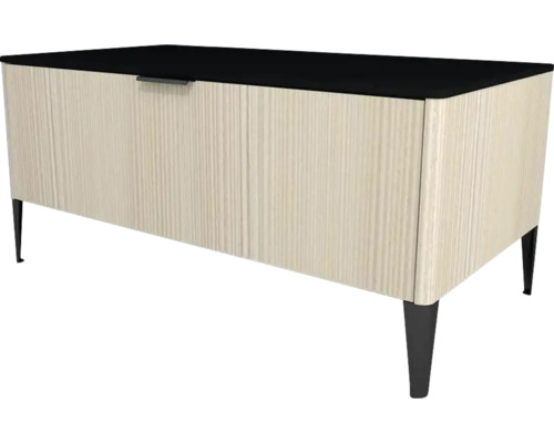 Kúpeľňová skrinka nízka Devo Lotos krémovo biela/čierna 100 x 46 x 53 cm LF-SZS1S100x46-F98 Komoda so zásuvkami, drevenou štruktúrou a nožičkami
