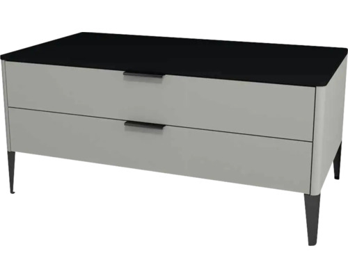 Kúpeľňová skrinka nízka Devo Lotos oceľovo sivá/čierna 100 x 46 x 53 cm LF-SZS2SN100x46-F105 Komoda s dvomi zásuvkami a nohami