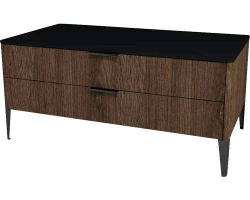 Kúpeľňová skrinka nízka Devo Lotos bronzová/čierna 100 x 46 x 53 cm LF-SZS2SN100x46-F115 Komoda s dvoma zásuvkami a nožičkami