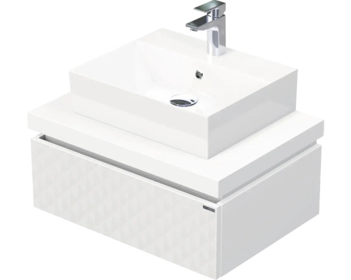 Skrinka do kúpeľne s umývadlom Intedoor DESK 3D biela matná 70,5 x 44,4 x 50,2 cm DE 54 3D 70 STORM 1Z B073