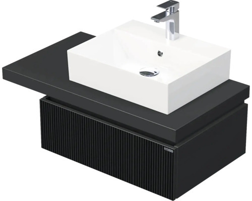 Skrinka do kúpeľne s umývadlom Intedoor DESK 3D čierna matná 90,5 x 44,4 x 50,2 cm DE 54 3D 90 P STORM 1Z A9276