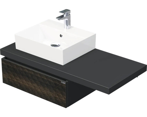 Skrinka do kúpeľne s umývadlom Intedoor STOL 3D hnedá 110,5 x 44,4 x 50,2 cm DE 54 3D 110 L STORM 1Z LR29