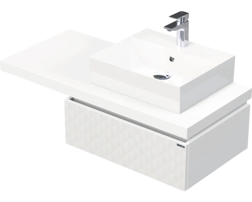 Skrinka do kúpeľne s umývadlom Intedoor DESK 3D biela matná 110,5 x 44,4 x 50,2 cm DE 54 3D 110 P STORM 1Z B073