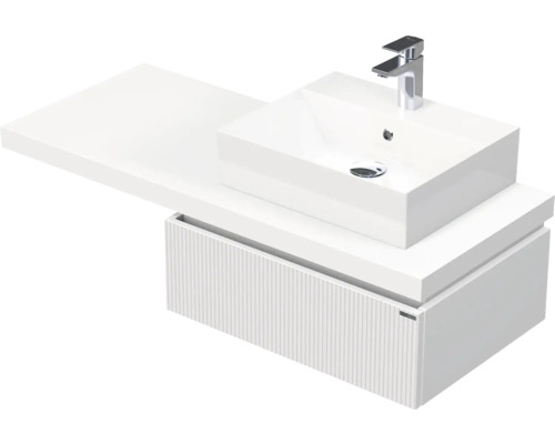 Skrinka do kúpeľne s umývadlom Intedoor DESK 3D biela matná 120,5 x 44,4 x 50,2 cm DE 54 3D 120 P STORM 1Z A8916