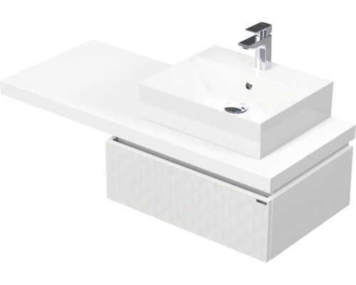 Skrinka do kúpeľne s umývadlom Intedoor DESK 3D biela matná 120,5 x 44,4 x 50,2 cm DE 54 3D 120 P STORM 1Z B073