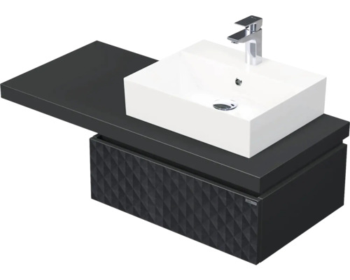 Skrinka do kúpeľne s umývadlom Intedoor DESK 3D čierna matná 120,5 x 44,4 x 50,2 cm DE 54 3D 120 P STORM 1Z U129