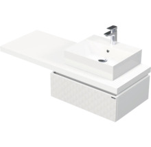 Umývadlová zostava s umývadlom na dosku, spodnou skrinkou so zásuvkou a armatúrou