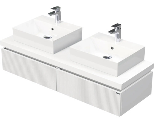 Skrinka do kúpeľne s umývadlom Intedoor DESK 3D biela matná 140,5 x 44,4 x 50,2 cm DE 54 3D 140 D STORM 2Z A8916