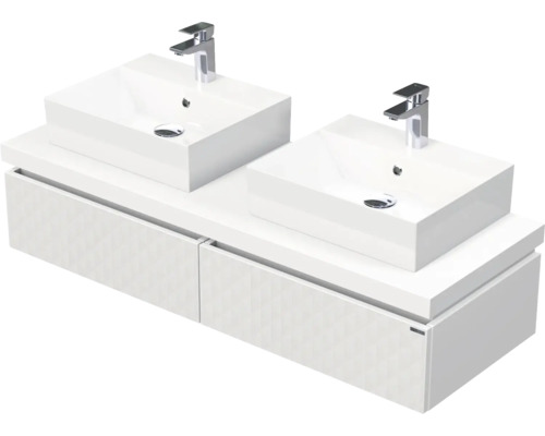 Skrinka do kúpeľne s umývadlom Intedoor DESK 3D biela matná 140,5 x 44,4 x 50,2 cm DE 54 3D 140 D STORM 2Z B073