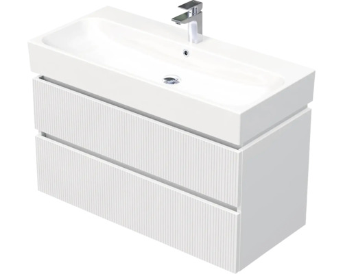 Skrinka do kúpeľne s umývadlom Intedoor STORM 3D biela matná 100 x 66 x 46,5 cm STORM 3D 100 2Z A8916